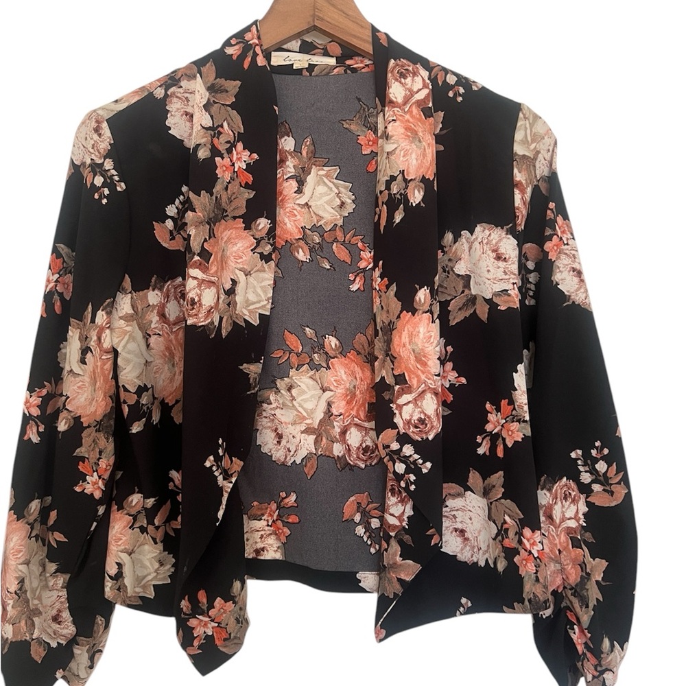 Floral Open Front Blazer Size L